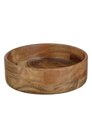 OEM Round Bowl, Wood, Brown Color, Diameter 21.5 cm, Height 7.5 cm, Capacity 1.5 L