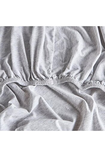 Home Center Cloud Melange Cotton Jersey Full Fitted Sheet