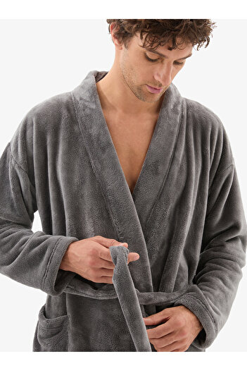 Blackspade Men's Fleece Robe 40808 - Anthracite