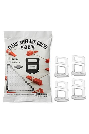 OEM Set 100 clipsuri rost 1.0 mm, pentru pene cu o latime de 22 mm si placi ceramice cu grosime intre 3
