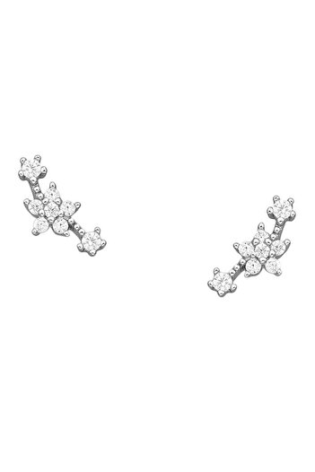 Fixxia Cercei din argint 925, cu închidere push-back și zirconiu cubic, model Flori - 0.6g