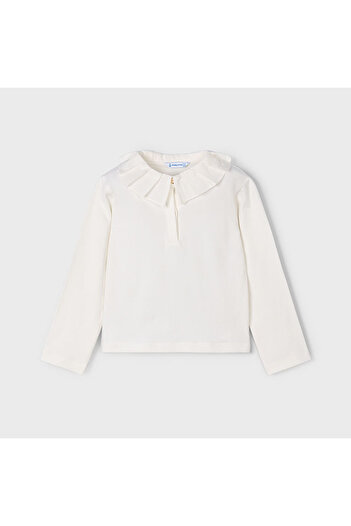 MAYORAL Girl's Long Sleeve Collar Ruffle Shirt L26K131