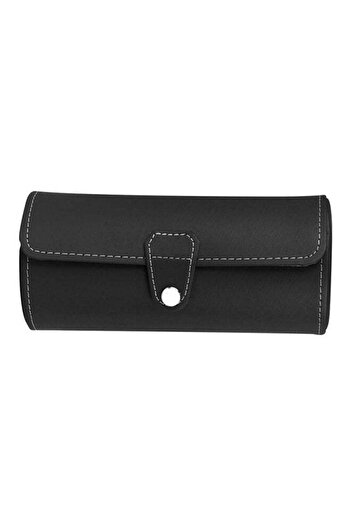 COOYA 3-Slot Watch box ,PU Leather,For Display Case Jewelry Gift Storage Box (Black)