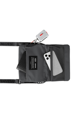 Skinarma Satchel Juno Desenli Naylon Scout Bilek Askı Kayışlı Aksesuar Çantası Gri