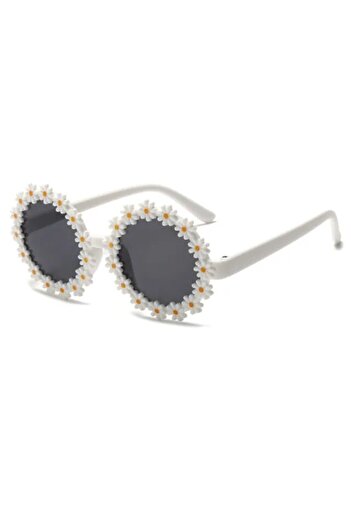 OEM Children's sunglasses with daisies, UV400 filter, white