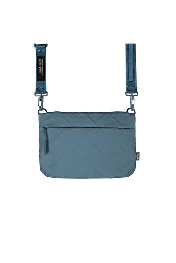 Skinarma Satchel Juno Patterned Nylon Scout Accessory Bag with Wrist Strap Blue