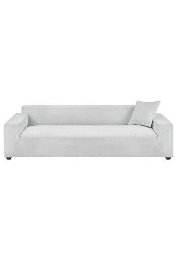 zola Velvet sofa cover 190-230 cm + pillowcase 45x45 cm, elastic, waterproof, light gray