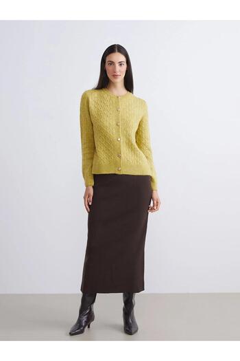 LC Waikiki Lcwaikiki Classic Elastic Waist Slit Knitwear Skirt (W5)