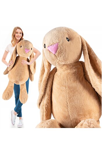 zola Plush toy bunny pillow, hypoallergenic filling, soft polyester, 120x60x30 cm, beige