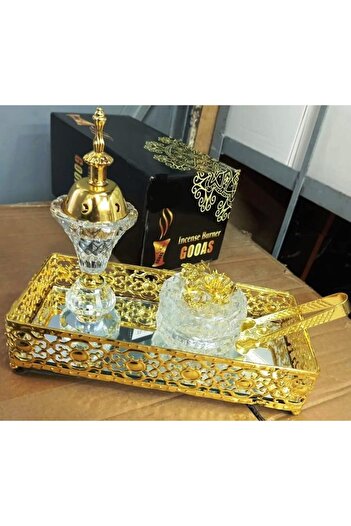SAQOWARE Luxury Crystal Arabic Incense Bakhoor Burner