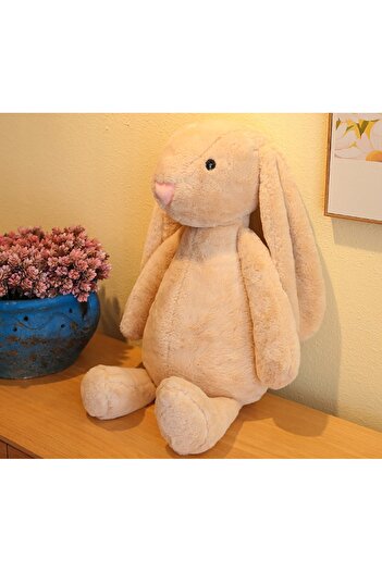 zola Plush toy bunny pillow, hypoallergenic filling, soft polyester, 120x60x30 cm, beige