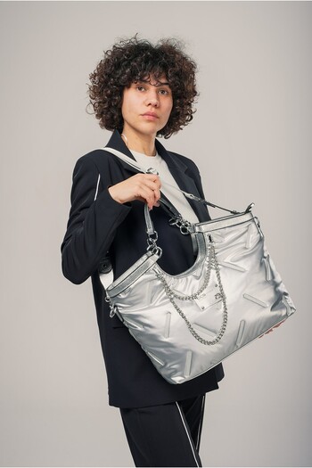 Erbilden Enya Gray Skin Shoulder Bag