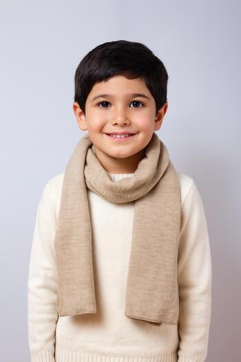 Sebir Moda Solid Color Knitwear Children's Scarf (Age 5-10, 30X140Cm)