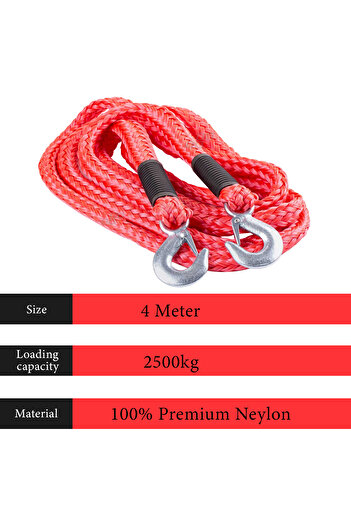 3XR Tow Rope 4 Meter Model 6247 – 2.5 Ton Capacity, Durable Nylon, for Car & Vehicle Recovery