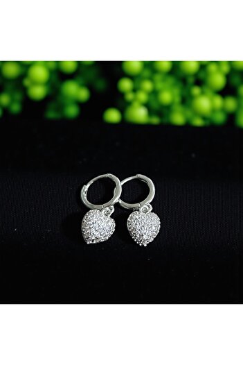 BRZ COLLECTION 3-Piece Stainless Steel Charm Hoop Earrings - Heart, Drop & Round |   Silver Color
