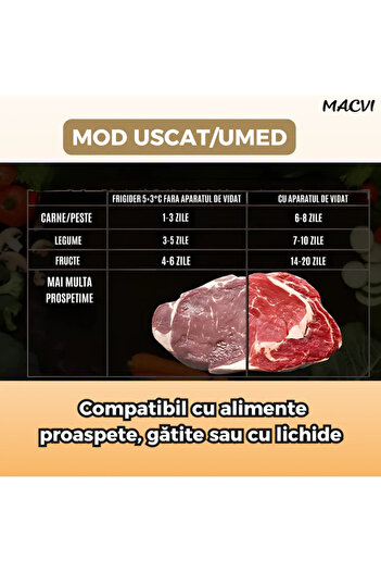 MACVI Macvi® Food Vacuum Sealer 360W Suction 60 kPa Touch Panel Sealing 30 cm