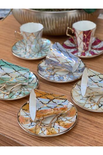 Laopala Diva Beykoz Handmade Coffee Cup Set for 6 People