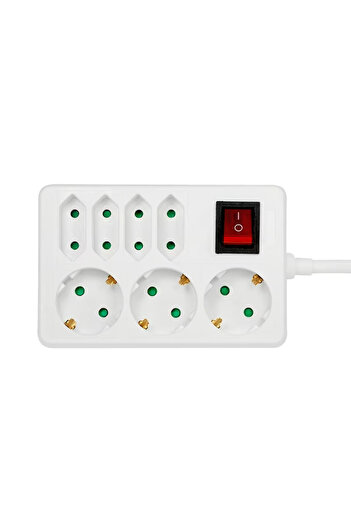 LogiLink LPS210 extension cord, Schuko x 3, Euro socket x 4, connection via Schuko male, 5 m cable
