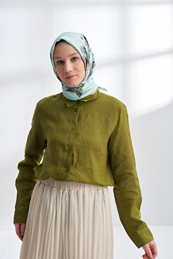 ARMANDA ПРЕМІУМ КОЛЕКЦІЯ GLORIA DESEN TWILL İPEK EŞARP - NİL YEŞİLİ