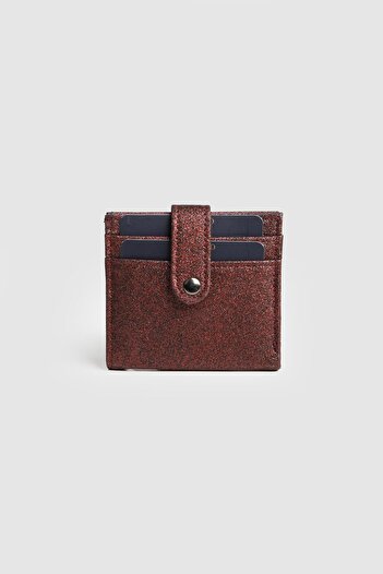 La La'Graccio Paris La'Graccio Paris Women's Halse Silvery Card Holder Wallet Claret Red