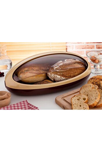Omnipazar Sy-5315 Plastic Cindy Bread Box Brown