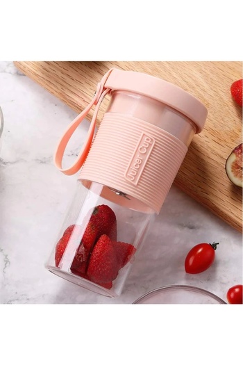 FOXMAG24 Portable Blender for Smoothies, 350ml, USB Rechargeable, Leak-Proof, Steel Blade, Pink