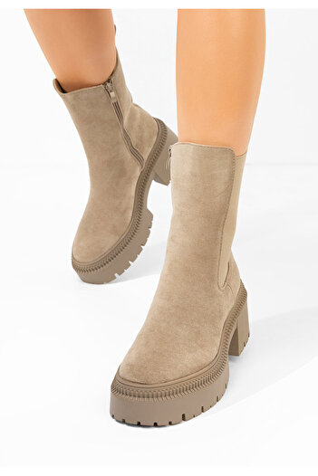 B T Shoes Γυναικεία μποτάκια Sadia χακι