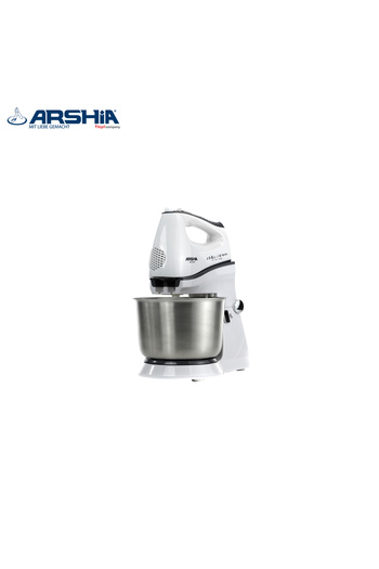 Arshia Arshia Electric Cake Mixer with Stand and Stainless Steel Bowl - 380 Watts - White