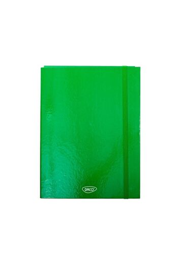 daço Laminated Cardboard Folder, Color Green, Material Cardboard, Size 3 cm, Elastic Closure