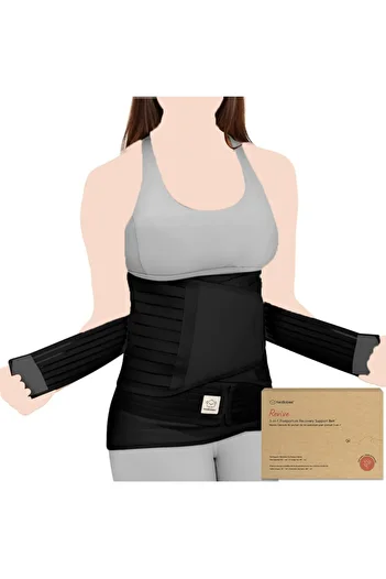 KeaBabies - 3-In-1 Revive Postpartum Belt - Midnight Black - XL