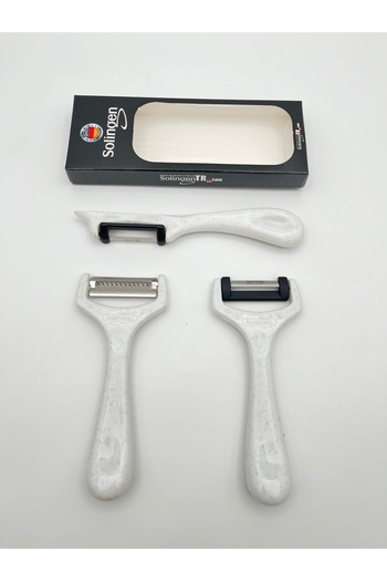 Solingen Original Ritter Silvery Julian Peeler Set 3-Piece White
