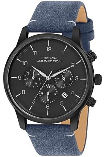 French Connection Analog Men's Watch, Blue, Modern