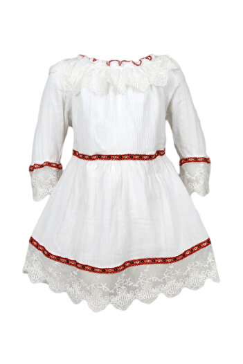 fantasialand Traditional Baptism Dress, Ioana Model, White Color