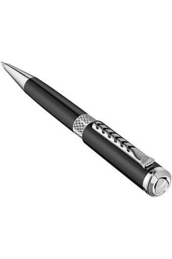 Ducati Corse Stile Gents Pen with Medium Drill Point, Firm Grip, Blue Ink, Carbon Fiber & Grey Accen
