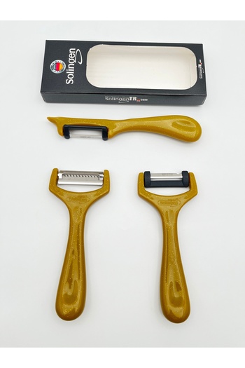 Solingen Original Ritter Silvery Julian Peeler Set 3-Piece Gold