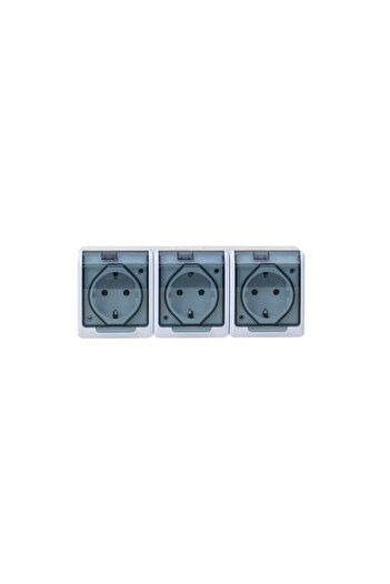 Hermes Priză triplă cu capac transparent HERMES, 16A/250, IP44 ELPL-0326-01