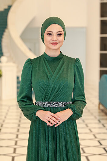 Raika Moda Parıltılı Dila Tesettür Büyük Beden Abiye