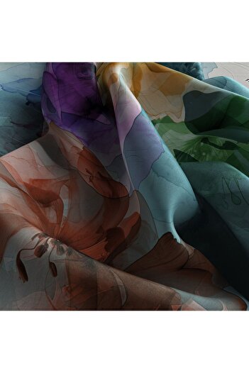 Levidor Sparkling Crystal Scarf with Dreamy Floral Pattern