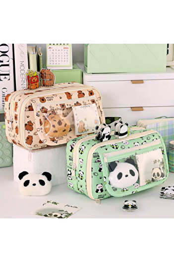 istanbulay 3D Capybara Panda Pencil Case for Kids – Large Size