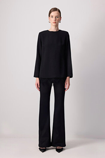 Touché Privé Crepe Tunic with Tassel