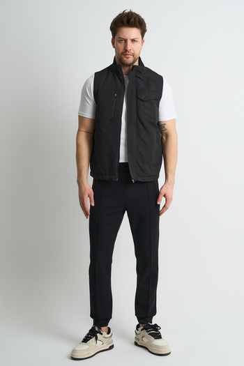 Shooter Sportswear Premium Outdoor Men's Vest Multi-Pocket Black with Print Detail