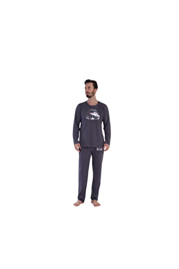 Vienetta Man Men's pajamas, Vienetta Man, best in town model, cotton, with pockets, gray