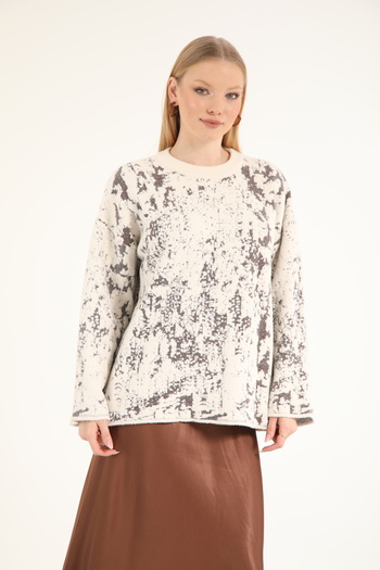 Suede Style 40967 - Stylish Comfortable Patterned Women's Knitwear Sweater