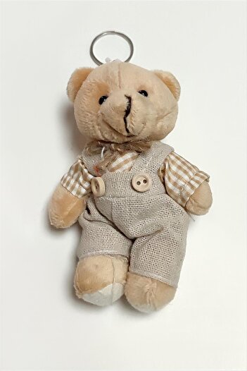 ZERO LAND Sptrns Plush Teddy Bear Keychain with Dress (222342) 1 Piece-Brown