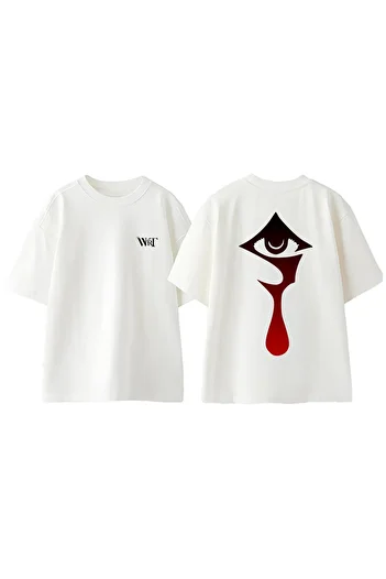 THEWERT Μπλουζάκι Hellsing 5 Design με στάμπα στην πλάτη, βαμβακερό λευκό oversize