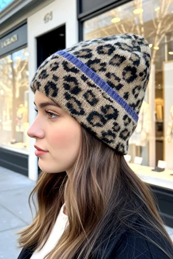 LAGRANZE Premium Soft Acrylic Leopard Women's Beret