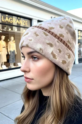LAGRANZE Premium Soft Acrylic Leopard Women's Beret