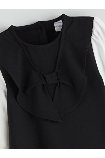 LC Waikiki Black Crew Neck Girls' Dress