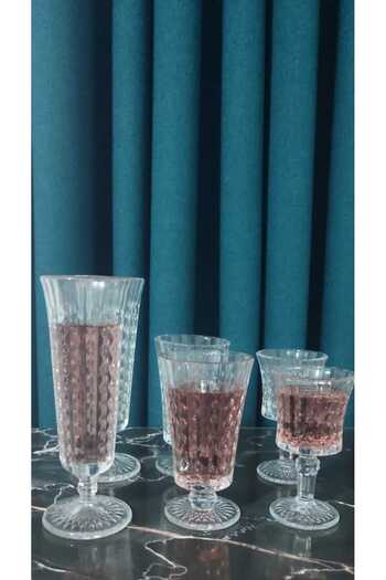 ORTAKÖY CENNETİ 18 Pcs. Cam Coffee Side Set Rames Mod Large 120 Cc 16.5 cm Length, Medium 120 Cc 11 cm Length, Small 60Cc 10.5 cm Length