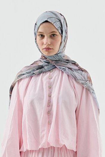 Modakaşmir Lily Pattern Moon Shawl